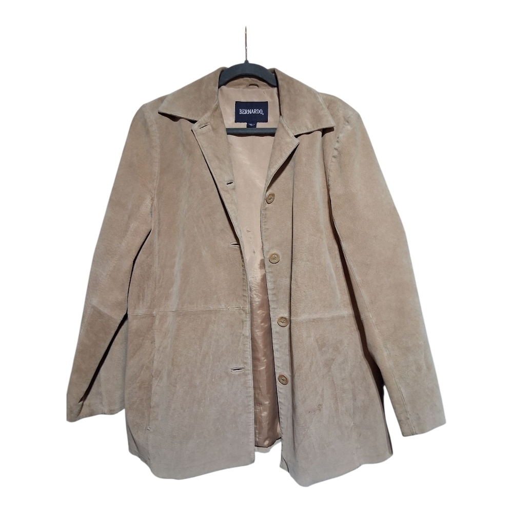 : Bernardo Genuine Suede Leather Car Coat
